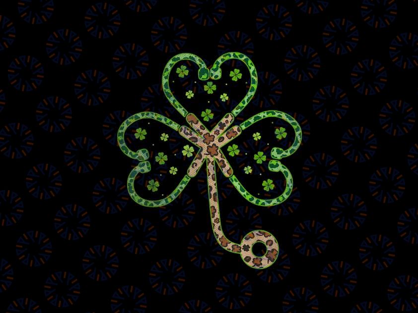 PNG ONLY Leopard Shamrock Nurse St Patricks Day Stethoscope Heart Png, Lucky Charm Nurse Png, Patrick's Day Png, Digital Download