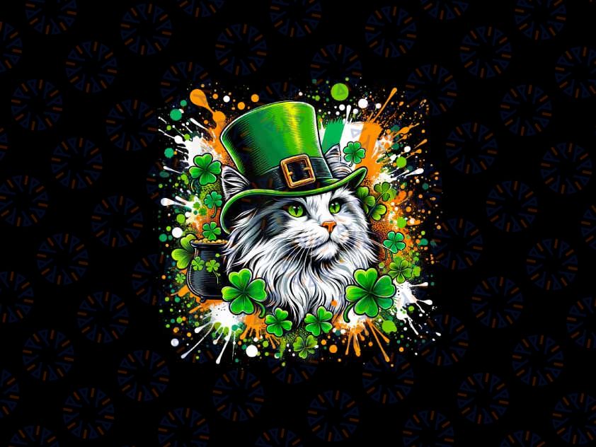 PNG ONLY Cat Irish Patricks Day Wearing Leprechaun Hat Png, Irish Lucky Cat Png, Patrick's Day Png, Digital Download