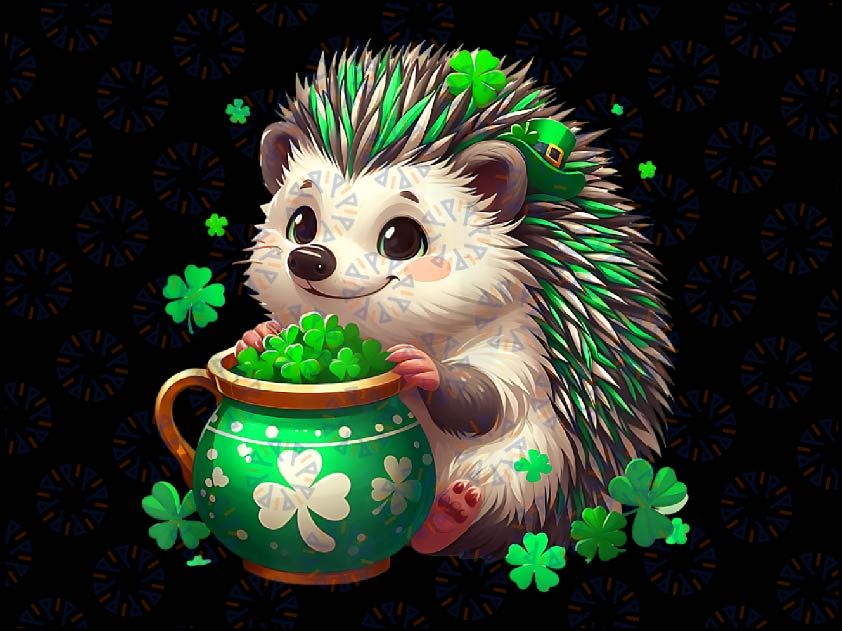 PNG ONLY St. Patrick's Day Hedgehog Png, Lucky Hedgehog Png, St Patric