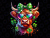 PNG ONLY St Patrick's Day Highland Cow Png, Cow Shamrock Png, St Patricks Day Png, Digital Download
