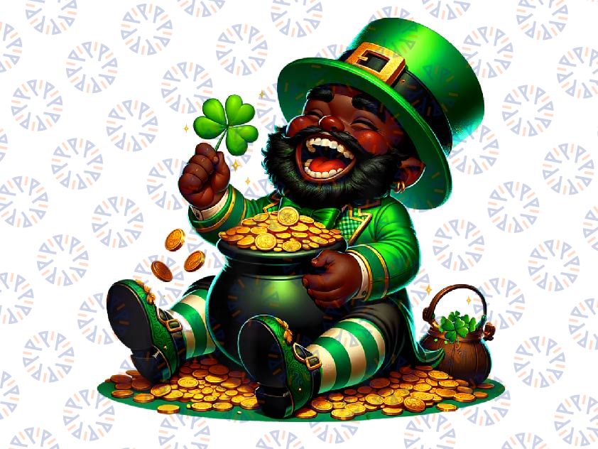 PNG ONLY Black African American Leprechaun Saint Patrick's Day Png, St Patricks Day Png, Digital Download