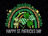 PNG ONLY Happy St Patricks Day Lucky Shamrock Rainbow Png, Rainbow Shamrock Leopard Png,   St Patricks Day Png, Digital Download