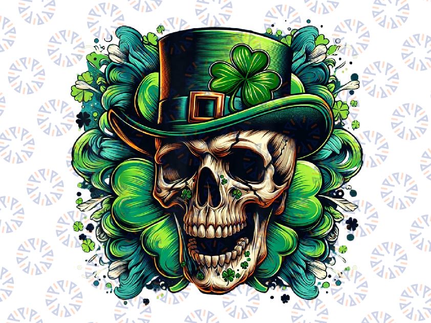 PNG ONLY Irish Skull St Patricks Day Png, Shamrock Skull Irish Png, St Patricks Day Png, Digital Download