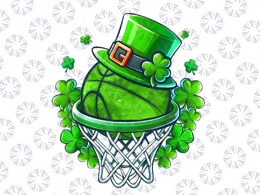 PNG ONLY St Patricks Day Shamrock Basketball Png, Irish Leprechaun Sport Png, St Patricks Day Png, Digital Download