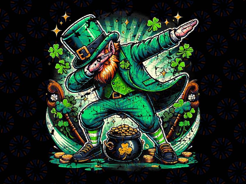PNG ONLY Dabbing Leprechaun Png, Funny St Patricks Day Dance Pot of Gold Coin Png, St Patricks Day Png, Digital Download