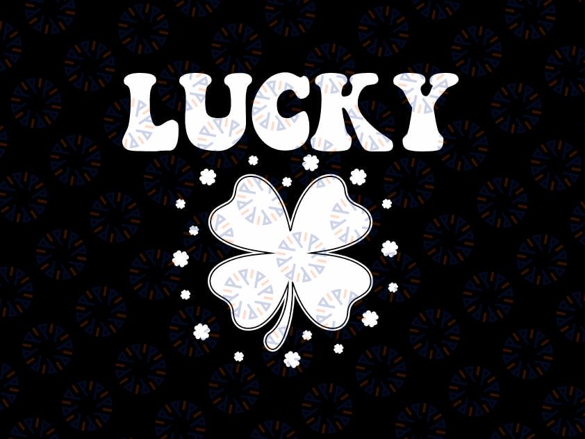 Vintage Style Lucky Clover retro St Patrick's Day Good Luck Svg, Patrick's Day Png, Digital Download