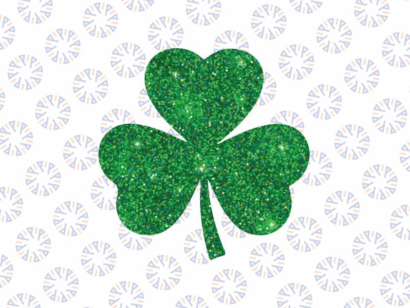 Glitter Shamrock Png, St Patricks Day Four Leaf Clover Png, Patrick's Day Png, Digital Download