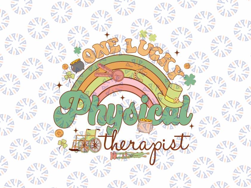 One Lucky Physical Therapist St Patrick's Day PT Svg, Therapy Squad Rainbow Patrick's Day Png, Digital Download