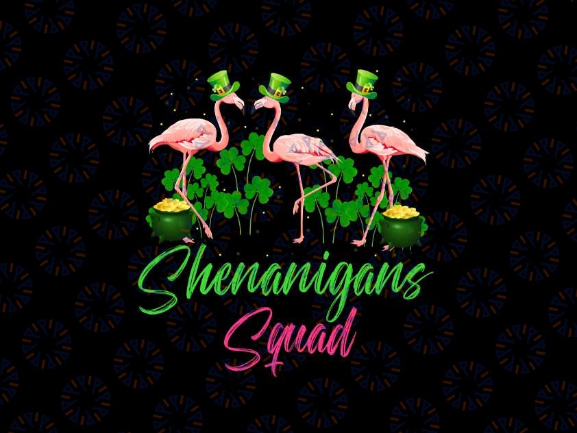 Shenanigan Squad Irish Flamingo Png, Leprechaun Flamingo St Patrick's Day Png, Digital Download