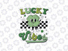 Retro Groovy St Patricks DaySvg, Lucky Vibes Hippie Shamrock Svg, Patrick's Day Png, Digital Download