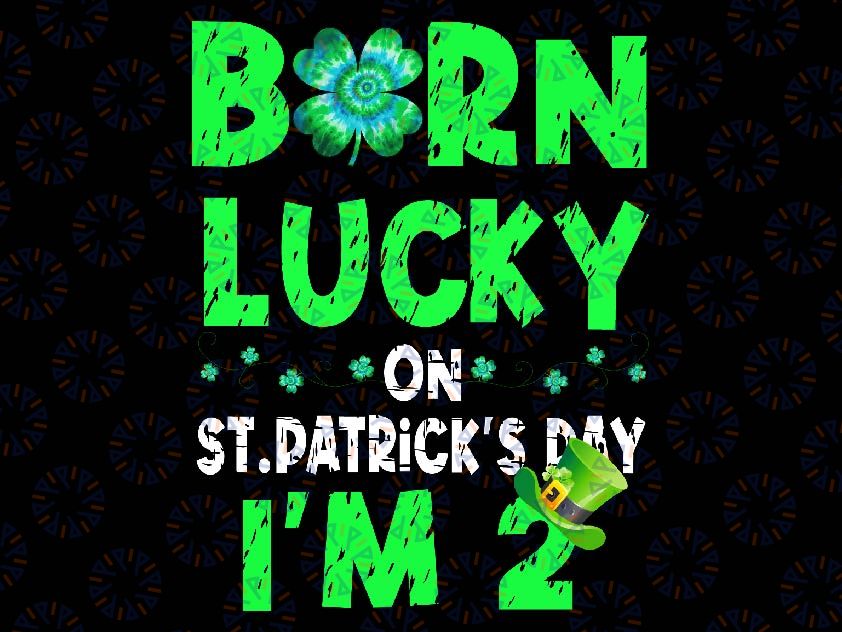 Custom Age St Patricks Day 2th Birthday Boy Girl Png, 2 Years Old Boys Kids Tie Dye Png, Patrick's Day Png, Digital Download