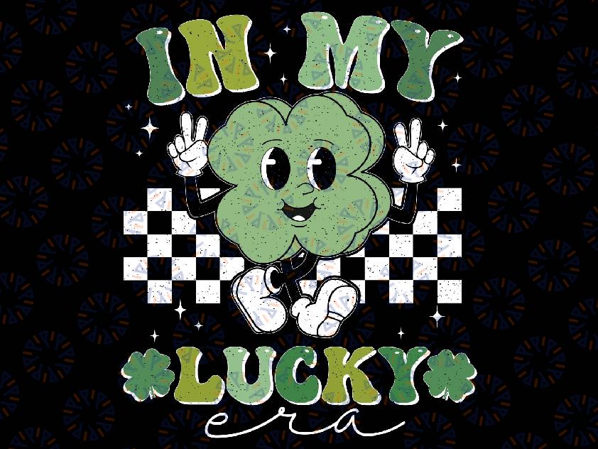 In My Lucky Era St Patricks Day Svg, Hippie Smile Face Shamrock Svg, Patrick's Day Png, Digital Download