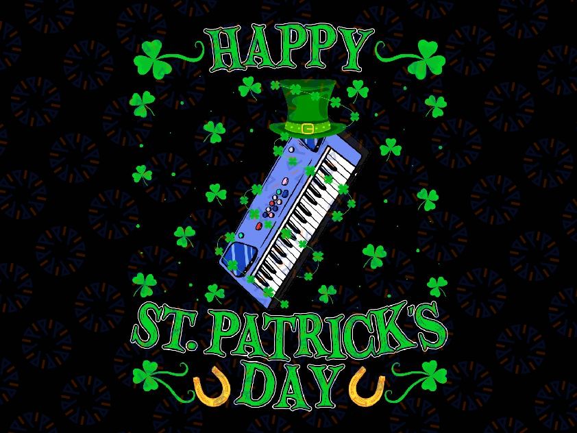 Happy St. Patrick's Day Synthesizer Musician Shamrock Girls Svg, Piano Lucky Shamrock Irish Svg, Patrick's Day Png, Digital Download