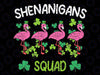 Shenanigans Squad Irish Flamingo St Patricks Day Bird Animal Svg, Patrick's Day Png, Digital Download