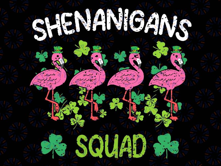 Shenanigans Squad Irish Flamingo St Patricks Day Bird Animal Svg, Patrick's Day Png, Digital Download