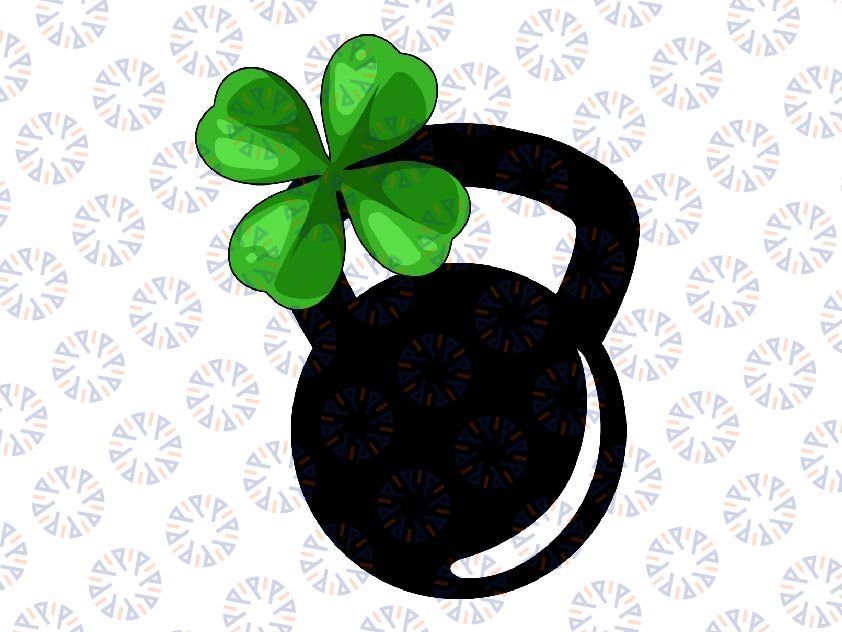 Kettlebell Shamrock St Patricks Day Svg, Gym Workout Fitness Svg, Patrick's Day Png, Digital Download