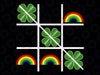 Shamrocks and Rainbows Tic Tac Toe Lucky Saint Patricks Day Svg, Patrick's Day Png, Digital Download