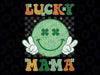 Retro Groovy St Patricks Day Lucky Mama Svg, Lucky Smile Mom Svg, Patrick's Day Png, Digital Download