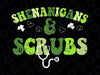 St Patricks Day Shenanigans Scrub Svg, Saint Pattys Nurse Shamrock Svg, Patrick's Day Png, Digital Download