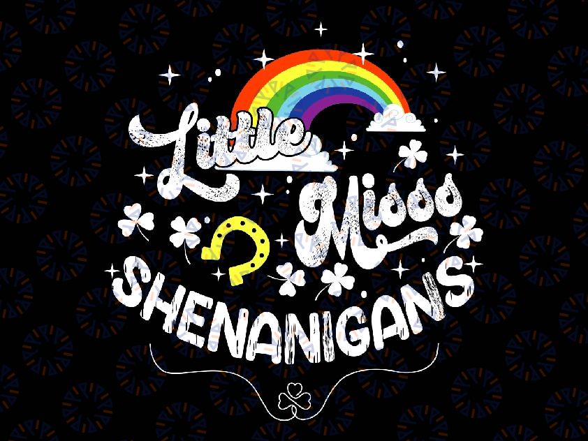 Little-Miss Shenanigans St Patricks Day Svg, Lucky Blessed Svg, Patrick's Day Png, Digital Download