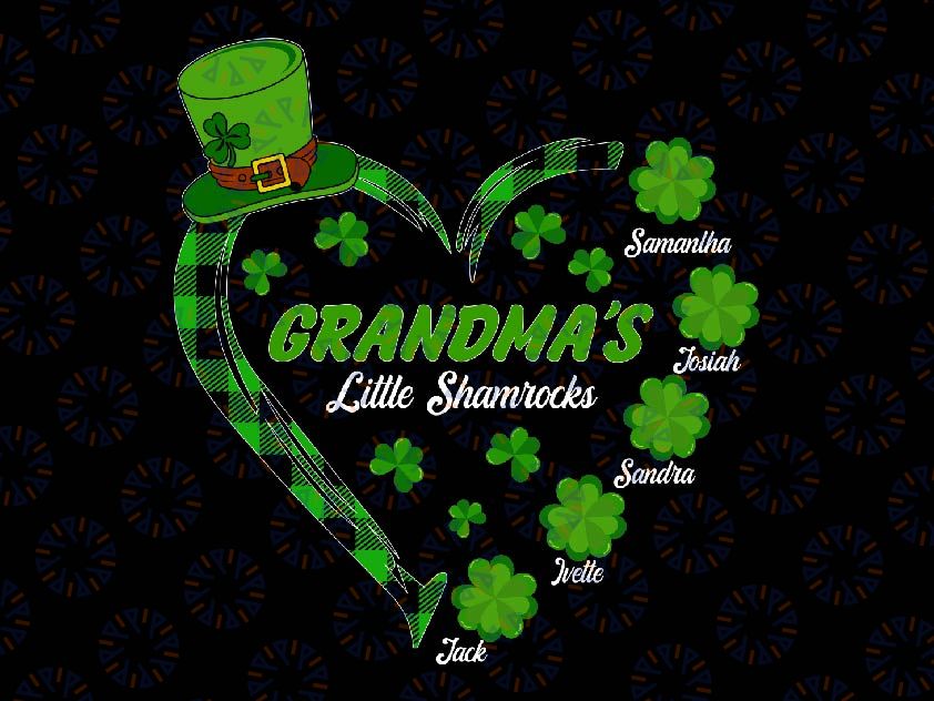 Personalized Name St Patrick Day Grandma Png, Grandkid Little Shamrocks Png, St Patricks Day Png, Digital Download