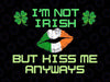 I'm Not Irish But Kiss Me Anyways Svg, Shamrocks Lip Flag Svg, St Patricks Day Png, Digital Download