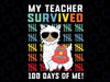 Funny My Teacher Survived 100 Days Of Me 100th Day Of School Svg, 100th Day Of School Png Svg, Digital Download