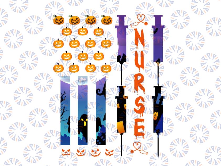 Nurse Flag Png, Halloween Png, Sublimation PNG , Nurse Halloween PNG