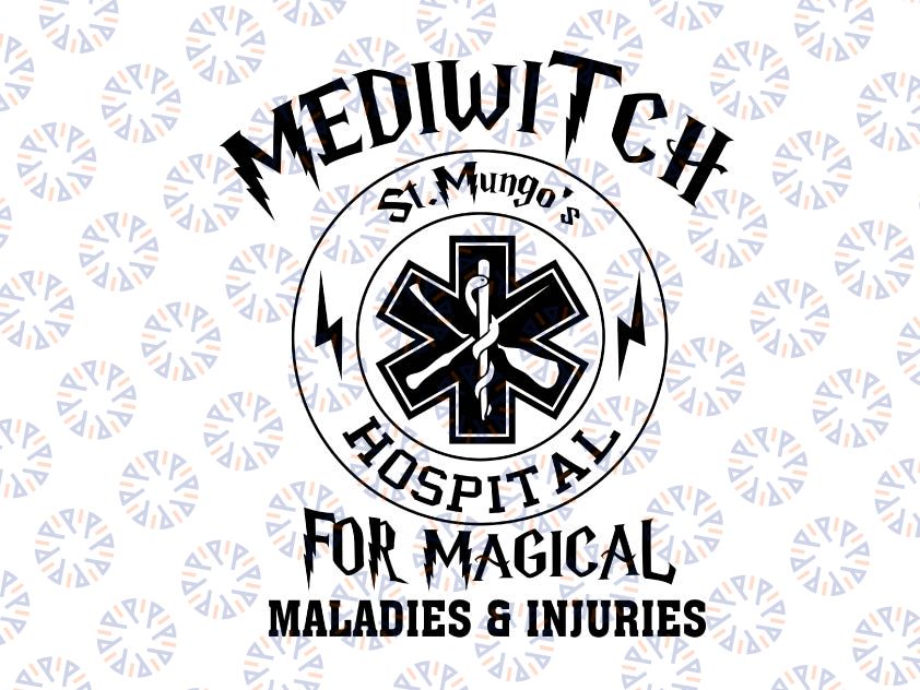 Mediwitch Magical Staff St Mungo's Hospital Svg Nurse, Proud Nurse Svg, Nurse Gift svg png