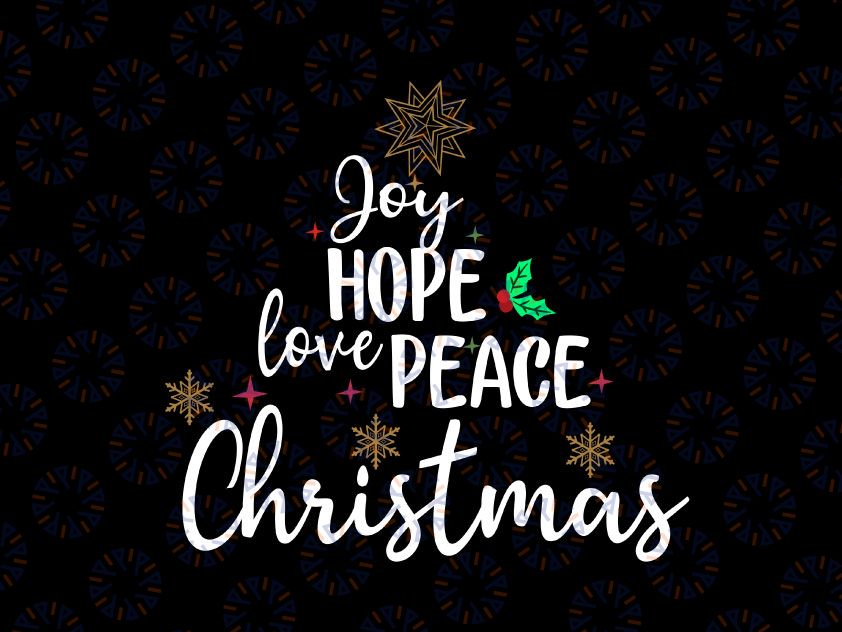 Joy Love Hope - digital Christmas Tree word art for Winter T-svg  and home decor, card making, scrapbooking | SVG, EPS, DXF, png, jpg