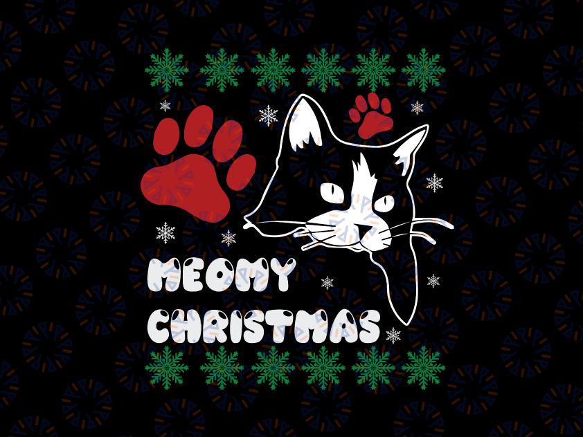 Merry Christmas Cat SVG, Christmas Svg, Cat Svg, Winter Svg, Santa Hat Cat Svg, Christmas svg  Svg, Merry Christmas Cat Svg, Dxf, Png, Jpg