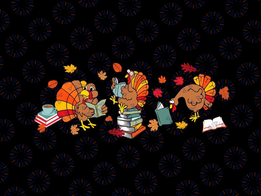 Funny Turkey Reading Book Librarian Bookworm Thanksgiving Svg, Reading Makes Me Gobble Svg, Thanksgiving Png, Digital Download