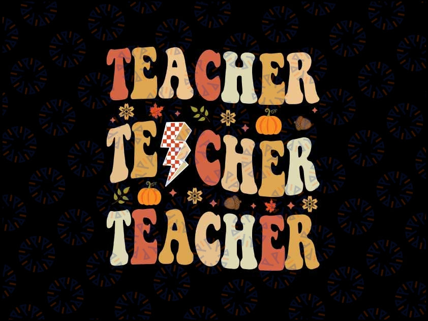 Teacher Fall Autumn Vibes Back To School Svg, Maple Leaf Teacher Fall Thanksgiving Svg, Thanksgiving Png, Digital Download