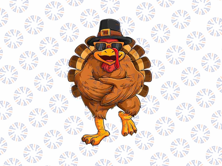 PNG ONLY- Dancing Turkey Thanksgiving Day Youth Png, Turkey Head Boy Png, Thanksgiving Png, Digital Download