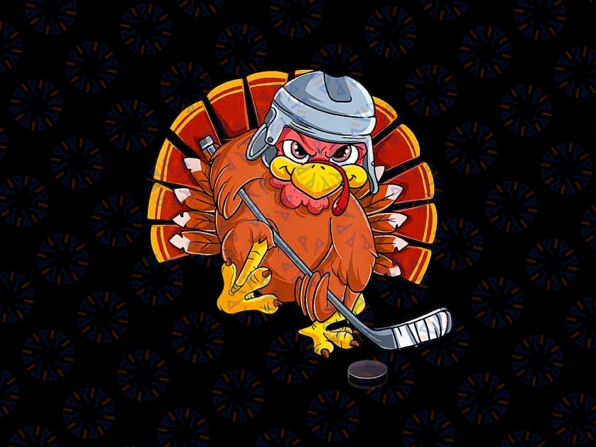 PNG ONLY- Thanksgiving Ice Hockey Turkey Playing Hockey Thankful Png, Hockey Turkey Lover Png, Thanksgiving Png, Digital Download