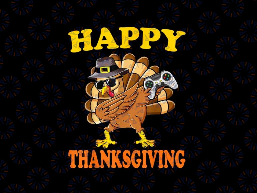 PNG ONLY- Happy Thanksgiving Dabbing Gamer Turkey Png, Turkey Dabbing Gamer Png, Thanksgiving Png, Digital Download