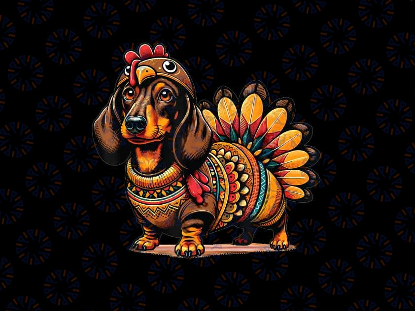 PNG ONLY- Dachshund Dog Weiner Turkey Thanksgiving Png, Turkey Dog Png, Thanksgiving Png, Digital Download