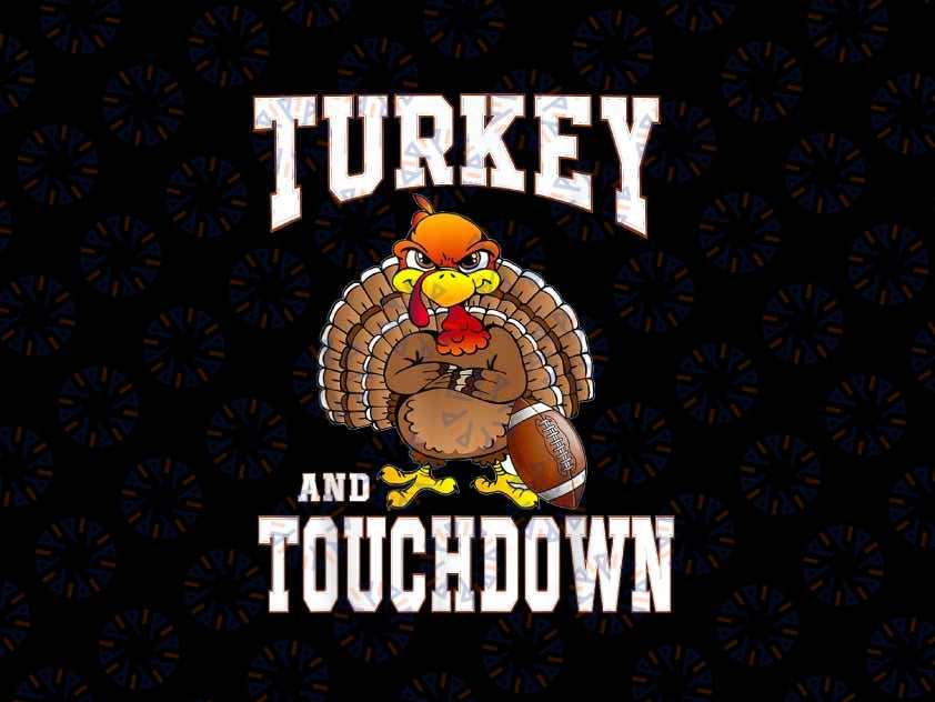 PNG ONLY- Turkey And Touchdowns Football Retro Thanksgiving Png, Turkey Football Png, Thanksgiving Png, Digital Download