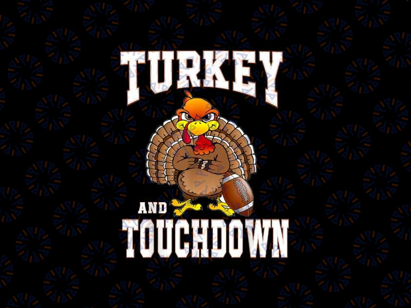 PNG ONLY- Turkey And Touchdowns Football Retro Thanksgiving Png, Turkey Football Png, Thanksgiving Png, Digital Download