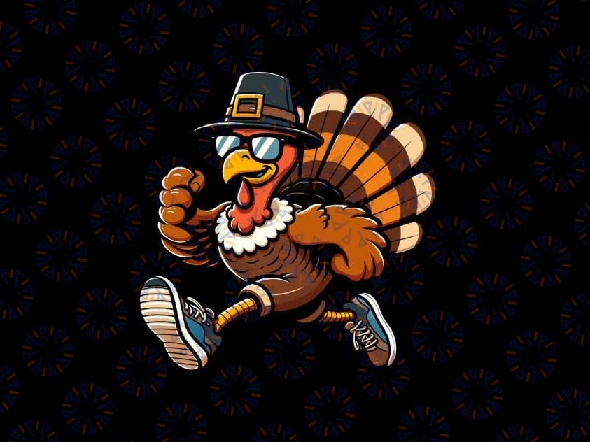 PNG ONLY- Running Turkey- Turkey Trot Png, Running Thanksgiving Do exercise Png, Thanksgiving Png, Digital Download