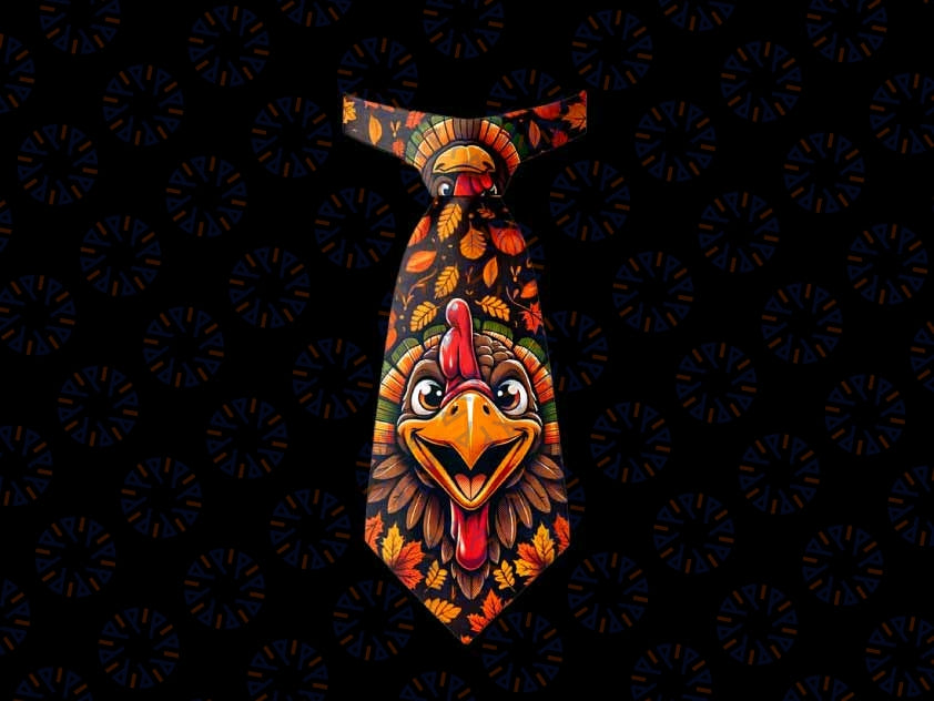 PNG ONLY- Funny Thanksgiving Tie With Turkey for Family Dinner Png, Novelty Necktie Turkey Png, Thanksgiving Png, Digital Download