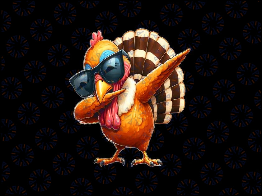 PNG ONLY- Dabbing Turkey Thanksgiving Day Pilgrim Boys Png, Funny Dabb Turkey Suggaless Png, Thanksgiving Png, Digital Download