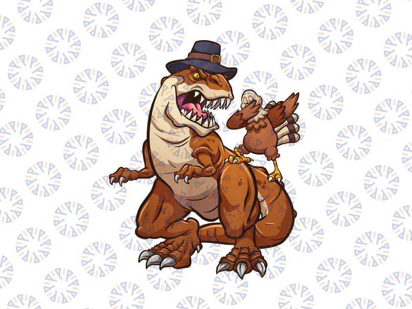 Thanksgiving T-Rex Dinosaur - Dabbing Turkey Funny Gift Png, Thanksgiving Dinosaur Rawr Png, Thankful T-rex Png, Autumn Fall Png