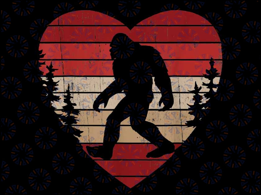 Bigfoot Heart Valentine's Day Love Sasquatch Png, Bigfoot Heart Png, Valentine's day PNG, Sublimation Design