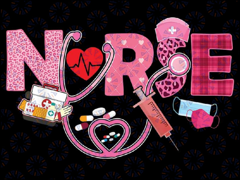 LOVE Stethoscope Nurse Life Valentine Day 2023 Nurse Valentine Png, Hat Nurse Love Nursing Png, Valentine's Day Nurse Png