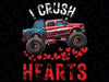 Kids Valentines Day Monster Truck I Crush Heart Png, Valentines Day Monster Truck Png, Valentine Day, Digital Design