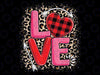 Cute Love Heart Leopard Print Valentines Day Png, Love Heart Leopard Red Plaid Png, Happy Vanlentine Day's, Digital Download