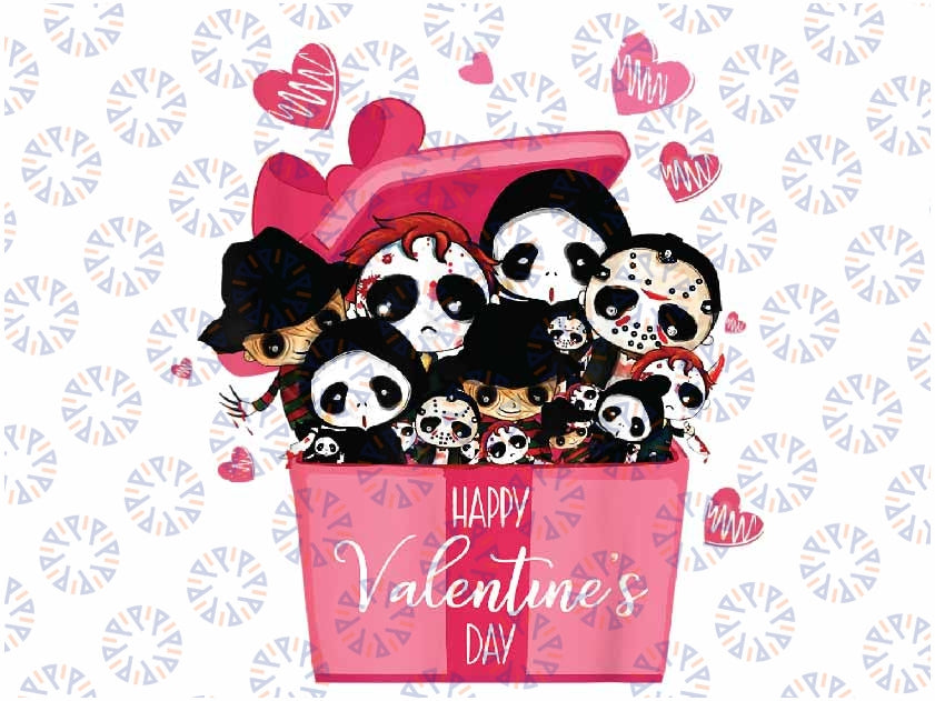 Horror Movie Character Chibi With Heart Love Valentine's Day Png, Character Chibi Valentine Png, Happy Vanlentine Day's, Digital Download