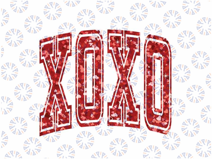 XoXo Valentines Glitter Png, Cute Valentines Day Png, Valentine’s Day Sublimation Digital Design Download