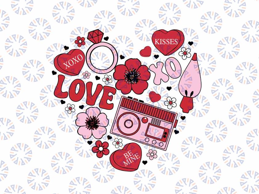 Heart Love Valentines Day XOXO Svg, Valentine Kisses Svg, Cute Heart, Valentine's Day Png, Digital Download